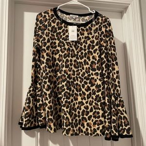 Leopard print sweater top